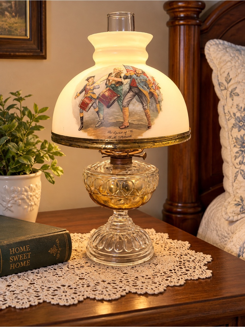 The Spirit of ’76 Vintage-Style Glass Hurricane Oil Lamp